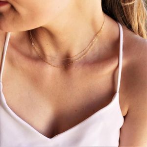 Hänge halsband mode Dainty Multi-Layer Gold Color rostfritt stål i lager för kvinnor Trendiga Choker Jewelry Christmas Gift Whalsale