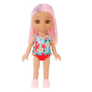 Mini 16cm Doll and Clothes 3D simulation eye Multi joint movable hinge doll Multicolor Hair Girls DIY Toys Birthday Gifts 240313