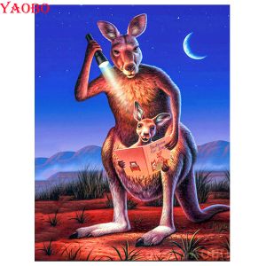 Stitch Full Square/round Diamond Painting "Kangaroo mother's love" Diamond Embroidery sale animal DIY Diamond Mosaic Rhinestones