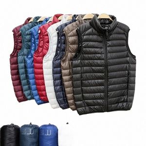 Autumn Winter Men Duck Down Vest 2023 Coat Ultralight Sleewel Puffer Vest Jacket Ultra Thin Lightweight Down Jacket Waistcoat 62HW#