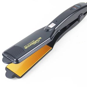 Piastra per capelli in ferro piatto con piastra di rivestimento in ceramica allargata Strumento per lo styling arricciacapelli stirante elettrico veloce professionale 240325