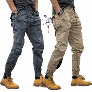 Męskie spodnie ładunkowe Fi Hip Hop Multi-Papośle Spodnie Trendy stałe dresowe spodnie męskie Męki Work Tactical Spodni C8vh#