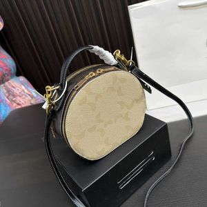 women's Shoulder Bags Canteen glacier white round cake bag Varsity college style hand-held one-shoulder messenger bag 240315