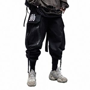 big bag tuta ribb maschio functi utensili donne / vestiti da uomo Harajuku Hiphop Cargo Pants Jogger Leggings amante di grandi dimensioni N9N0 #