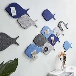 Stickers Modern 3D Felt Wall Sticker Sofa TV Background House Decoration Fish Shape Bedroom Decor Shool Office Festival Photos Display