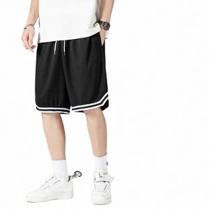 pantaloni da basket sportivi pantaloni casual maschile capris estate di seta di seta da uomo pantaloni dritti che corrono pantaloni medi m28y#