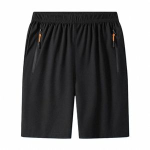 men Relaxed Fit Shorts Men's Quick Dry Gym Shorts with Zipper Pockets Elastic Waistband for Running Training for Summer r7qZ#