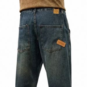 baggy Jeans Mew Wide Pants Loose Fit Harem Pants Casual Fi Patched Pockets Oversize Men's Trousers New Jeans Kpop d9pZ#