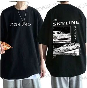 Herren T-Shirts Herren Baumwolle T-Shirt Drift Japan Anime AE86 Inifirst D Sommer Casual T-Shirt Unisex R34 Skyline GTR JDM Übergroße Druck T Shirts T240325