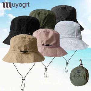 ck drying fisherman hat for womens summer outdoor beach Panama hat waterproof camping hiking trip folding Bob bucket SunhatsC24326