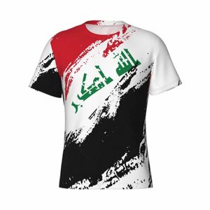 custom Name Nunber Iraq Flag Color Men Tight Sports T-shirt Women Tees For Soccer Football Fans s5yI#