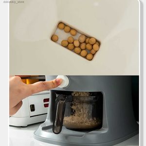 Frascos de alimentos vasilhas copo de grãos automático medição saquê armazenamento pode dispensador de arroz recipiente de chuva de plástico pode cozinha foodl24326