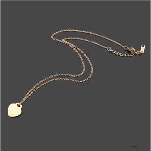mode guld hjärtdesigner halsband rose guld valentin dag gåva smycken med låda snabb frakt