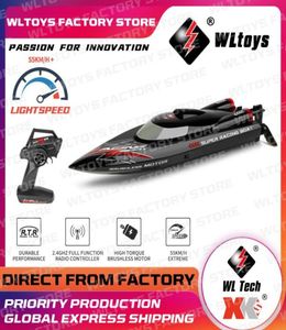 Wltoys WL916 RTR 24G Brushless RC Boat Fast 60kmh High Speed Vehicles w LED Light Water Cooling System Models Toys4984568