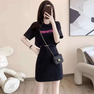 Fake Two-piece Casual for Women's Summer 2023, New Style with Air Tight Waist Texture, Slimming and High-end Feeling, Small Stature Black Dress