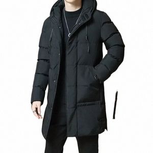 men Mid-length Thickened Warm Hooded Padded Jackets Plus Size 7XL Winter Jacket Solid Color Casual Puffer Jacket Coats g2X7#