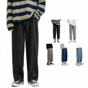 2023 Y2K Coreano Fi Masculino Baggy Jeans Clássico Unissex Homem Reto Denim Calças de Perna Larga Hip Hop Bagy Luz Azul Cinza Preto u6nj #