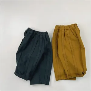 Trousers 2024 Spring Children Loose Fashion Boys Girls Straight Leg Pants Kids Solid Casual Wide Toddler Clothes