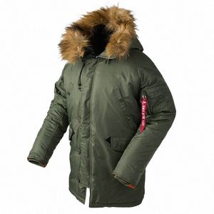 Inverno Lg Parkas N3B Puffer Jacket Men Fur Hooded Grosso Casacos Quentes UE Tamanho XXL Tactical Air Force Parka Outwear Veste H8om #