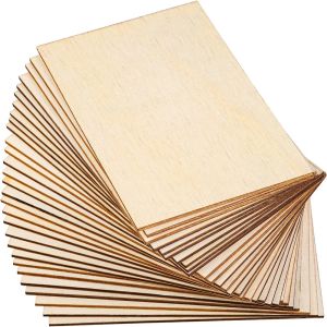 Crafts 10PCS Rectangle Unfinished Wood Pieces Blank Sharp Corners for DIY HandMade Project and Home Decor
