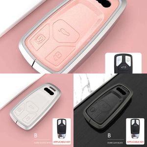 Update Leather Alloy Car Remote Key Case Cover Shell Fob For Audi A4 B9 A5 A6 8S 8W Q5 Q7 4M S4 S5 S7 TT TTS TFSI RS Protector Keyless