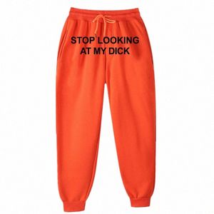 Solto Corredores SweatPants Homens Mulheres Calças Plus Size Macio Cintura Alta Streetwear Coreano Casual Yoga Pant Pare de olhar para o meu pau k4o9 #