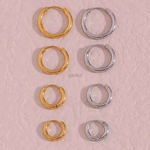 Hoop Huggie 4 pairs of 8/10/12/14mm stainless steel circular ring earrings suitable for womens mini ring earrings 24326