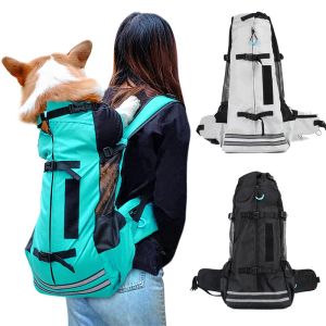 Trasportini Borsa da trasporto per cuccioli Zaino per animali riflettente e traspirante per cani di taglia Corgi Bulldog Borsa da viaggio regolabile per cani da escursionismo all'aperto