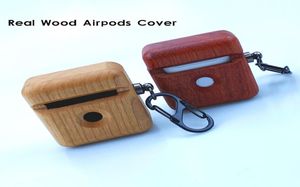 Real Wood Airpods Cover Cage Ceative Custom Drewno do Apple Wirelss Airpod Pro słuchawkowy Bamboo Case popularne 5444571