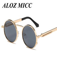 ALOZ MICC Vintage Runde Steampunk Sonnenbrille Damen Herren Mode Retro Kreis Metall Steam Punk Sonnenbrille Herren Gold Schwarz Brille UV43632730