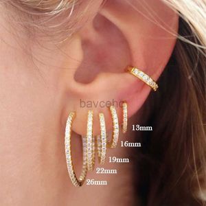 Hoop Huggie HIMEISANG Gold Plated Classic Big Ring Earrings Suitable for Women CZ Colored Zircon Earrings Cuffs Embrace Earrings Fashion Jewelry Wholesale 240326