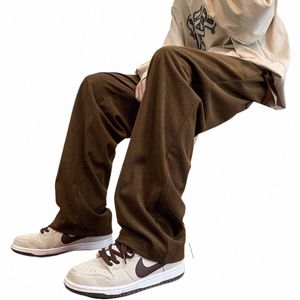 Pants Men American Streetwear Cord ourowe