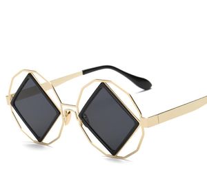 Square shape Mens Sun Glasses Women Vintage Strange Designer Punk Sunglasses 2017 Stylish Polarized Metal Frame Resin Lens Glasses5474171