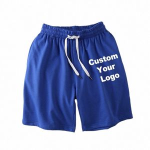 Logotipo personalizado verão respirável homens malha shorts ginásio musculação casual solto shorts corredores ao ar livre fitn praia calças curtas e54S #