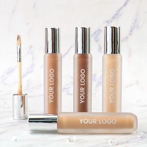 Private Label 6-color Liquid Concealer Custom Bulk Logo Roud Frosted Bottle Nude Makeup Non-take Off Waterproof Brighten Base