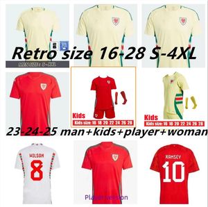 2024 Wales soccer jerseys JAMES BALE 10 RAMSSEY 24 25 Welsh football shirts F.FABRA JOHNSON N.WILLIAMS RODON T.ROBERTS CABANGO LEVITT MOORE THOMAS Men kids kit jersey