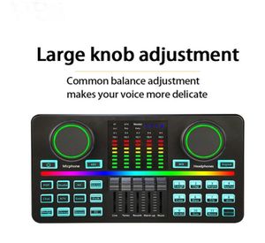 TM1 48V Microphone Mixer Digital Audio Interface Podcast Bluetooth Sound Card laddningsbar podcaster för telefonens dator PC8201555