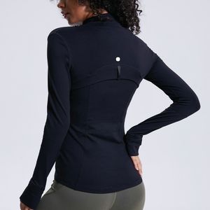 Women's Yoga Clothes Standing Neck Sports Jacket Running Fitness Jackets Sport Short Coat Long Sleeve Top Women Outerwear Female Clothing