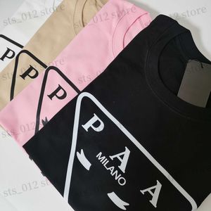 Męskie tshirts Włochy paa marka moda bawełniana mieszanka T -koszulka kobieta ubranie zabawne litera drukowanie kolorowy kolor swobodny jumper Triangle Mleeves Jersey te