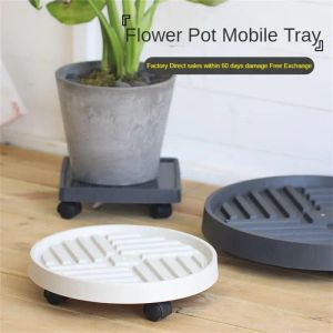 Trays Flower Pot Stand Trays With Wheels Multifunctional Flower Disc Base Durable Pot Tray Movable Round Square Bonsai Plants Trays