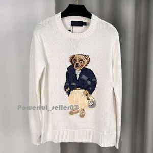 RL Tasarımcı Kadın Örgü Bear Sweater Polos Kazak Nakış Moda Örme Sökümler Uzun Kollu Günlük 4581