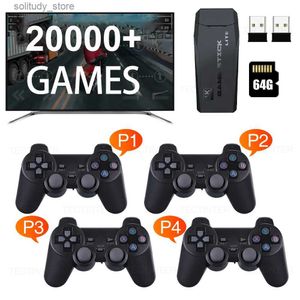 Portable Game Players 4K TV game stick video game console 64G with built-in 20000+handheld game players and 4 wireless game board controllers Q240326