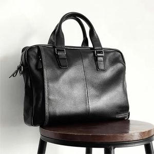 Mens Leather Briefcase Business Handbags File Bags Computer Head Office Large Capacity 240320