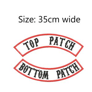 accessories 1 Set Custom Top And Bottom Patch Embroidery Badge 35cm Wide Iron On Emblemas For Clothing Fashion Beautiful Applique/Full Back