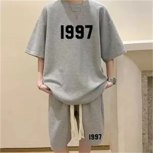 Summer Fashion Men Short Sets Anime Bear Graphic Tracksuits Trend Sportwears 2 Piece Suits Streetwear Unisex Outfits 240311