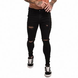 gingtto Men's Jeans Black Skinny Ripped Jeans Elastic Waist 2020 Streetwear Men Dropship Jeans Stretch Denim Pants zm04 V1ek#