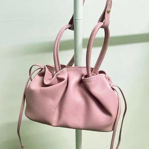 Umhängetaschen Koreanische Casual Flow Serie Kleine Für Frauen Luxus Designer Handtaschen Geldbörsen 2024 In PU Rüschen Geraffte Top Griff