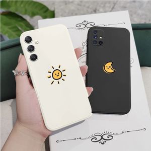 Sun Moon Custodia per telefono in silicone per Galaxy A34 A54 A21S A21 A50 A20S A13 A23 A52 A72 A32 A53 A33 A73 4G 5G Soft Shell Cover 240326