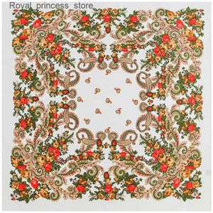 Halsdukar CM Böhmen Paisley Style Winter Square Scarf Luxury Brand Scarf Women New Design Kerchief Handkakor halsdukar för damer Q240326