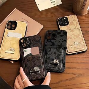 Embossing Card Holder Designer leather iPhone Cases Crocodile Alligator pattern for Apple iPhone X XR XS 1112131415 Plus Pro Max Wallet Mobile Cover